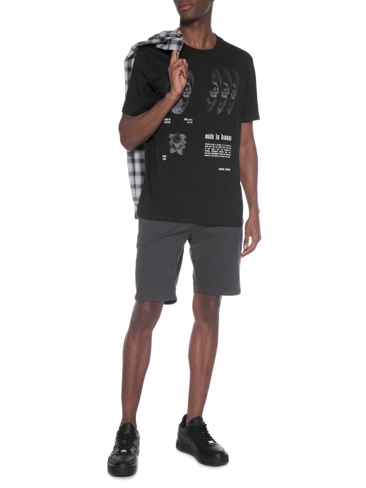 Camiseta Masculina Rg Mult Skull Preto John John