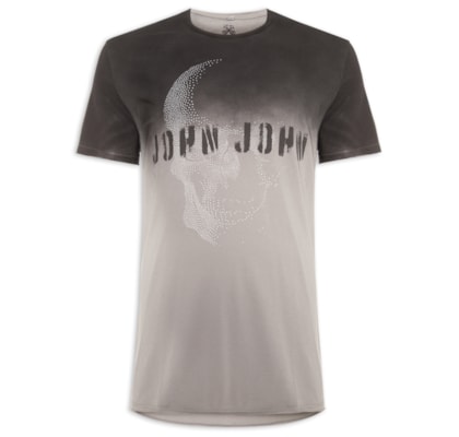 Camiseta Masculina Rg Skull Points - Cinza