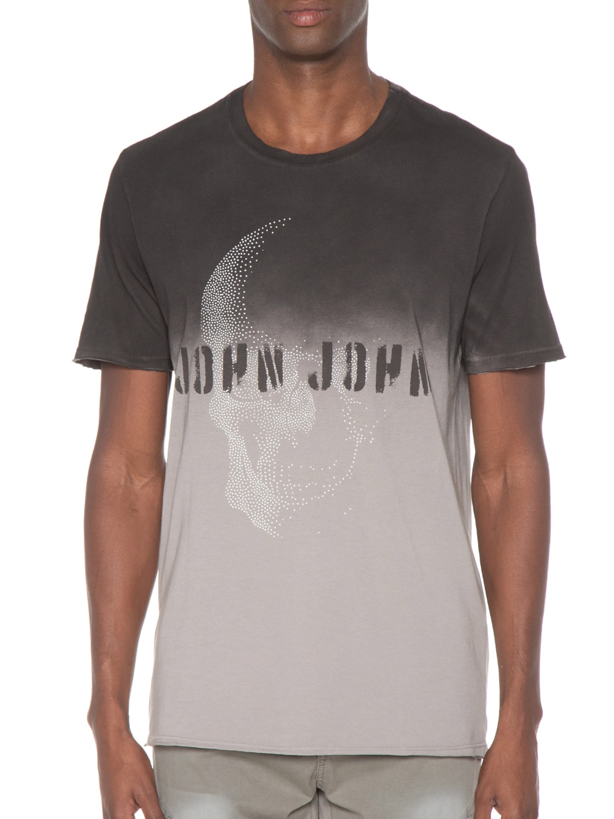 Camiseta Masculina Rg Skull Points Cinza John John