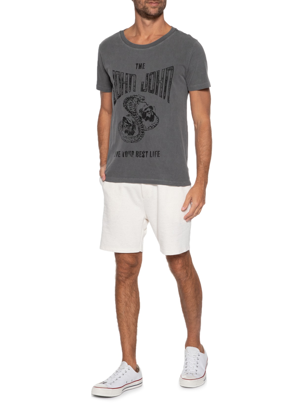 Camiseta Masculina Rg Snake Flower Cinza John John