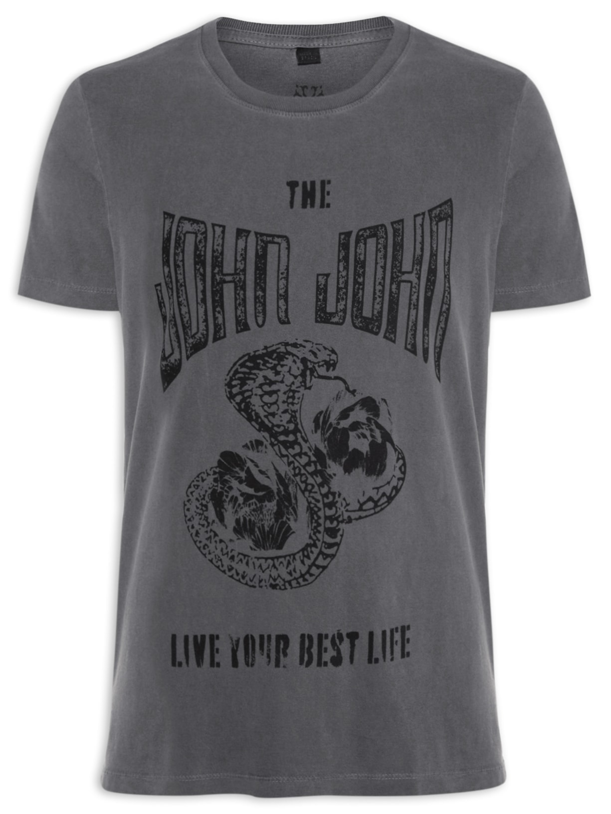 Camiseta Masculina Rg Snake Flower Cinza John John