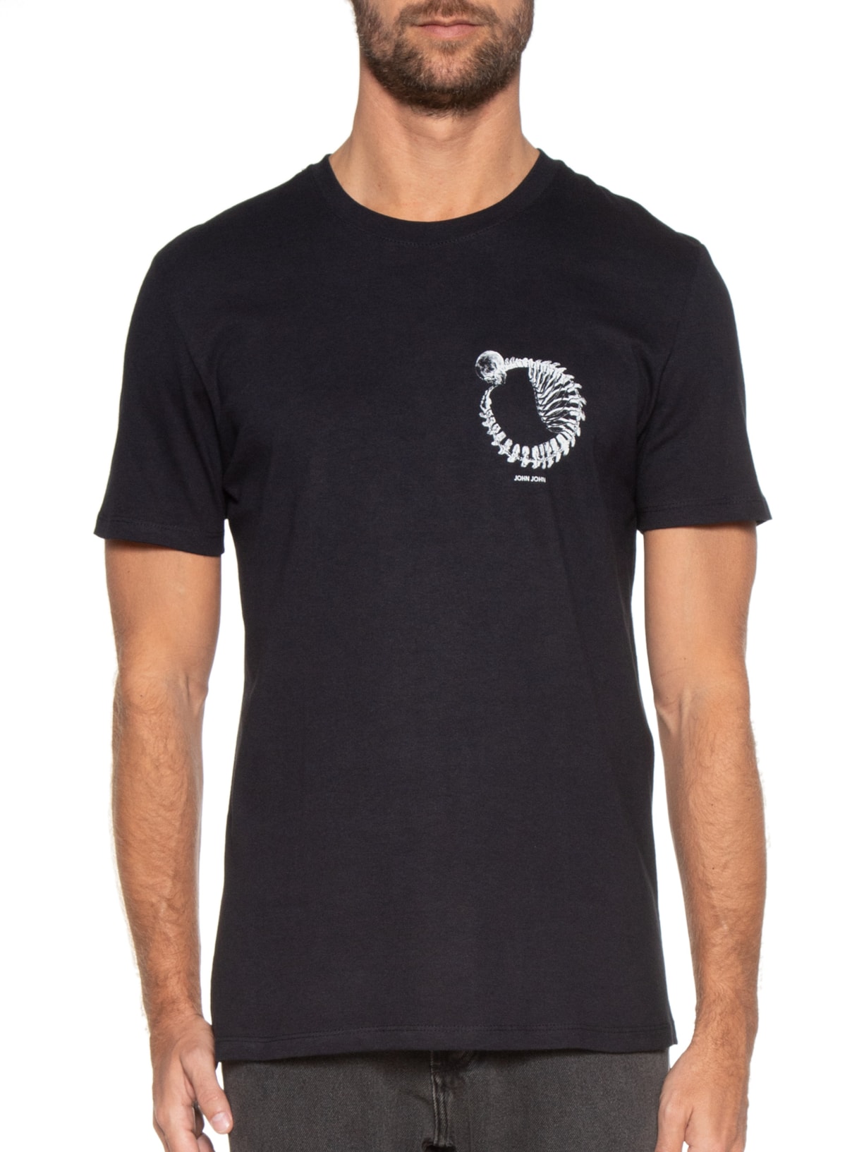 Camiseta Masculina Rg Spiral Bone Preto John John