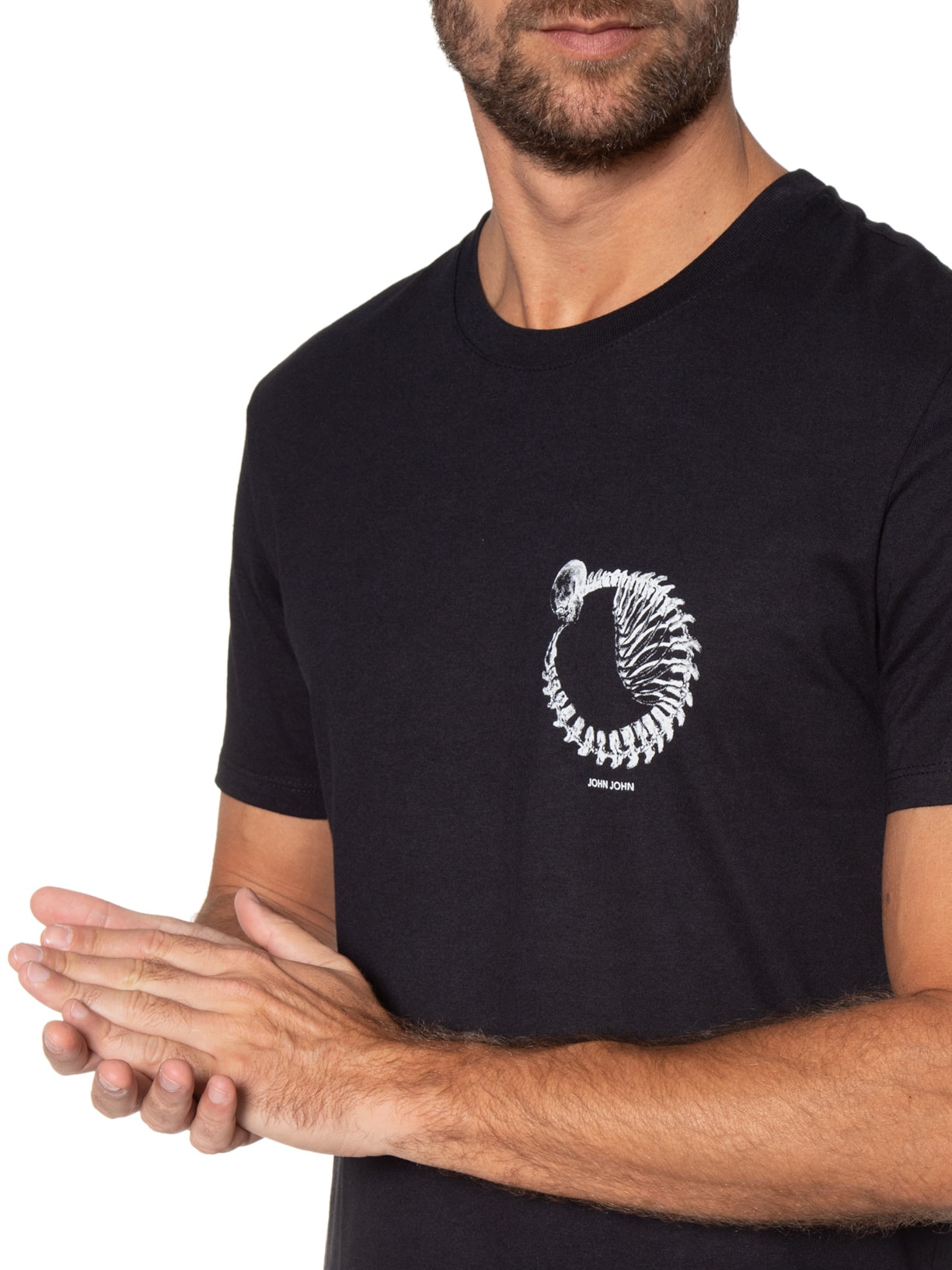 Camiseta Masculina Rg Spiral Bone Preto John John