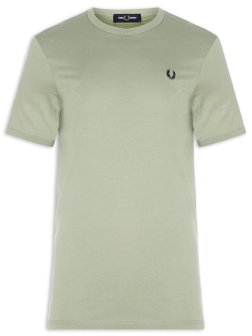 Camiseta Masculina Ringer Regular fit em Algodão – Verde