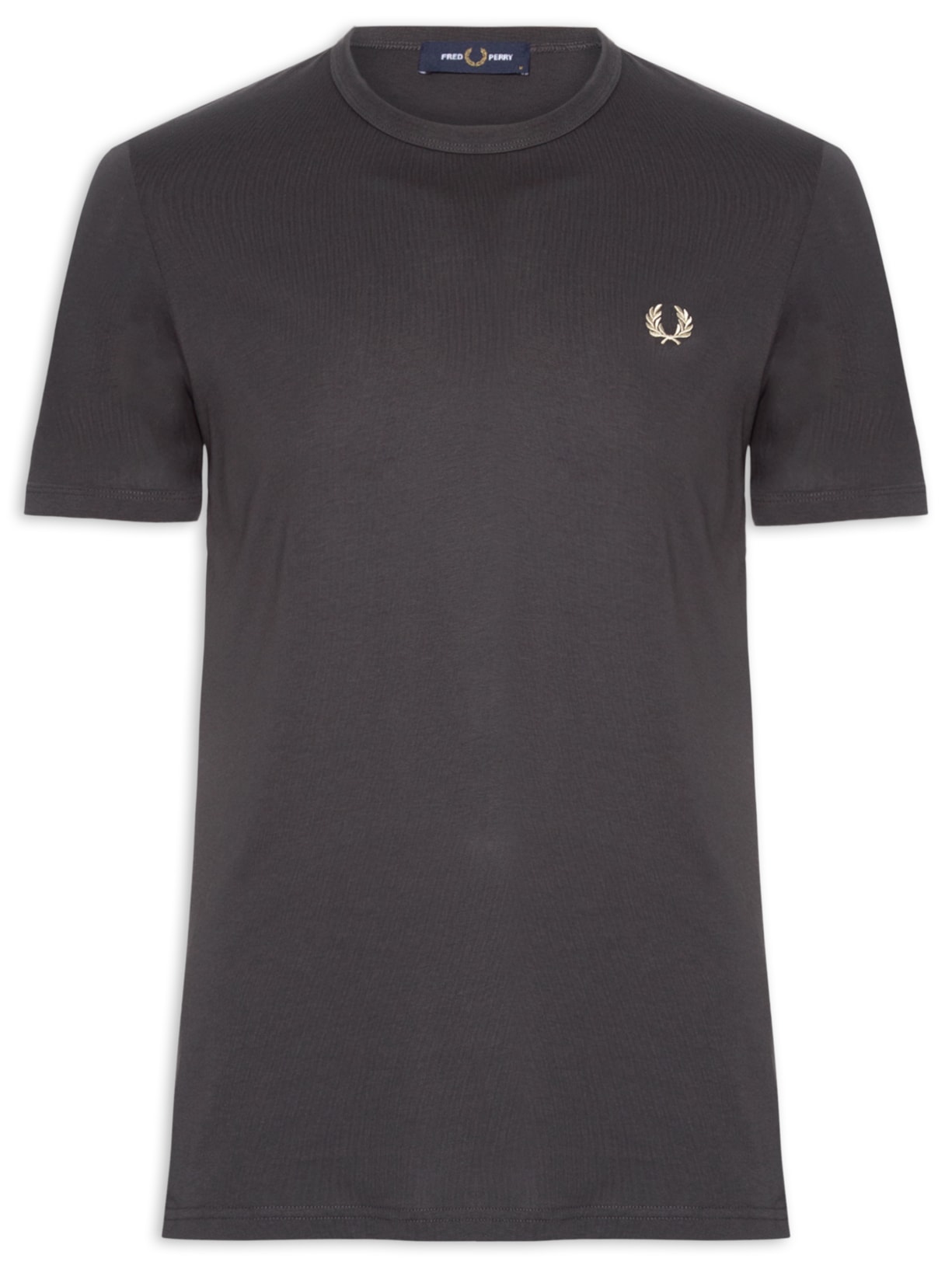 Camiseta Masculina Ringer Regular Fit Punhos E Gola Canelado - Cinza