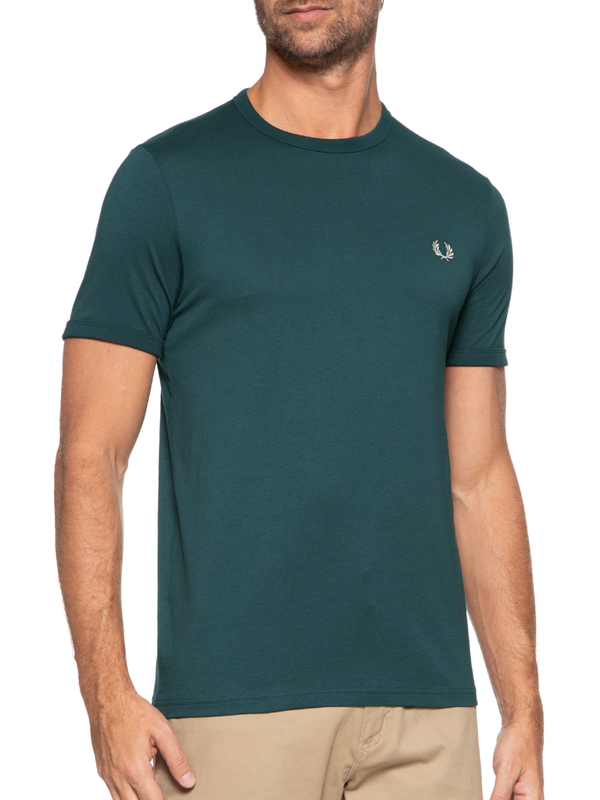 Camiseta Masculina Ringer Verde Fred Perry
