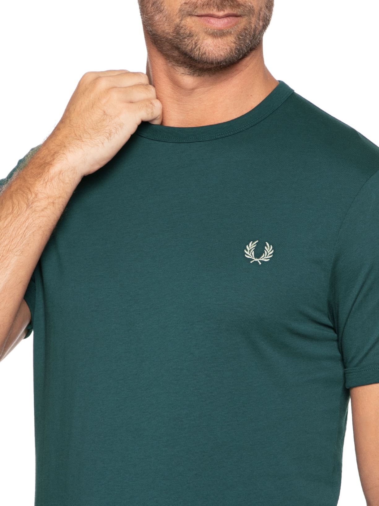 Camiseta Masculina Ringer Verde Fred Perry