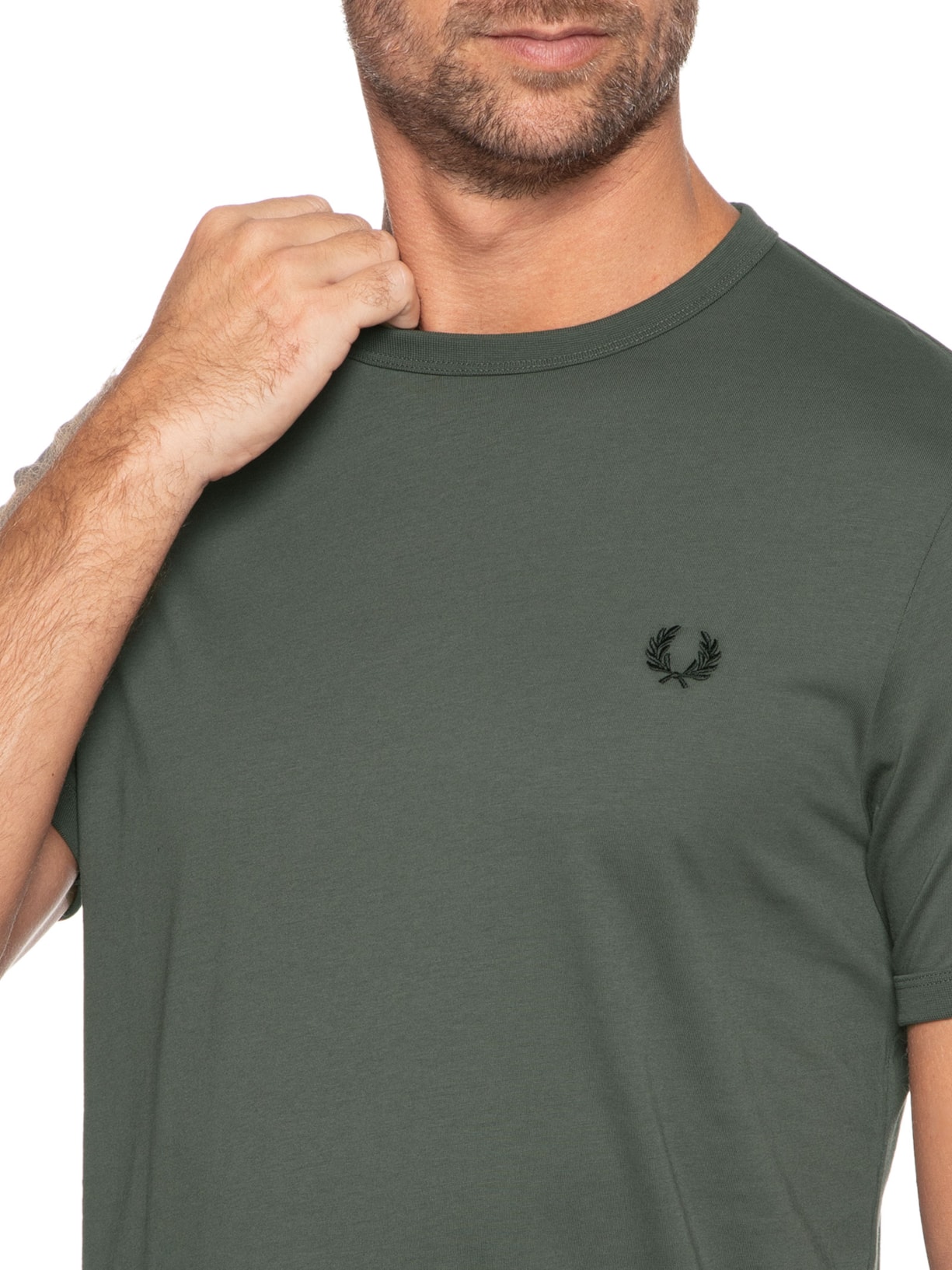 Camiseta Masculina Ringer Verde Fred Perry