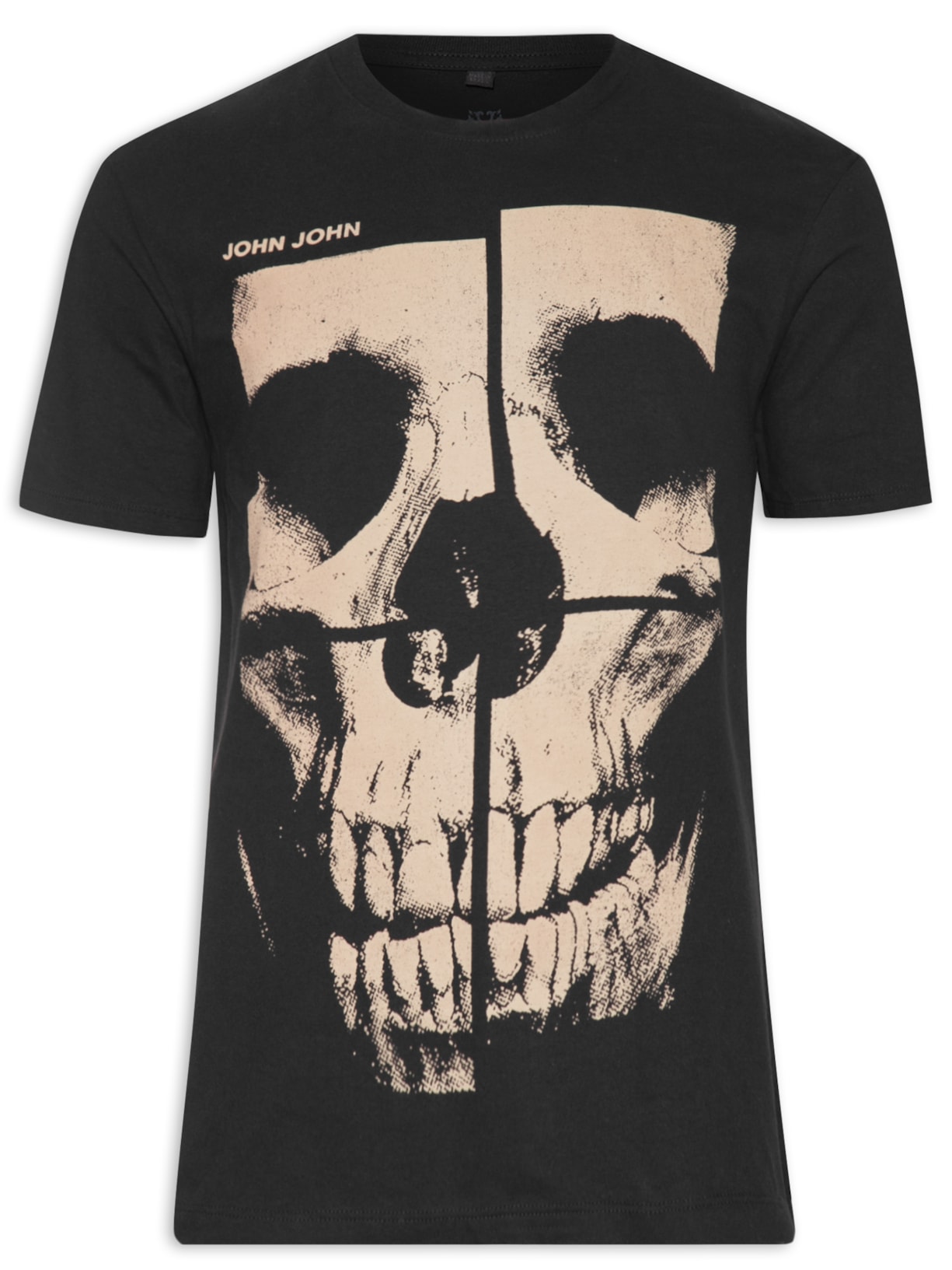 Camiseta Masculina Rlaxed Fit Skull Square - Preto