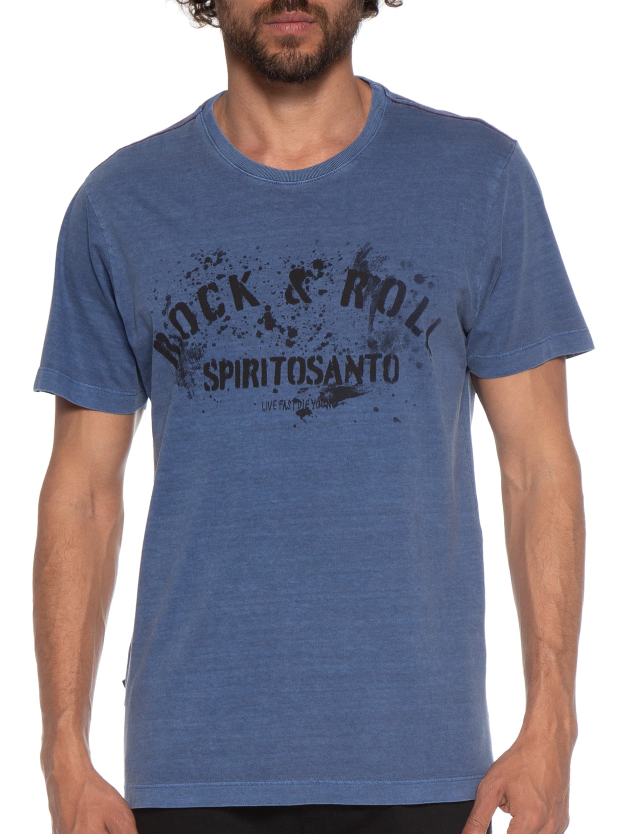 Camiseta Masculina Rock&roll Azul Spirito Santo