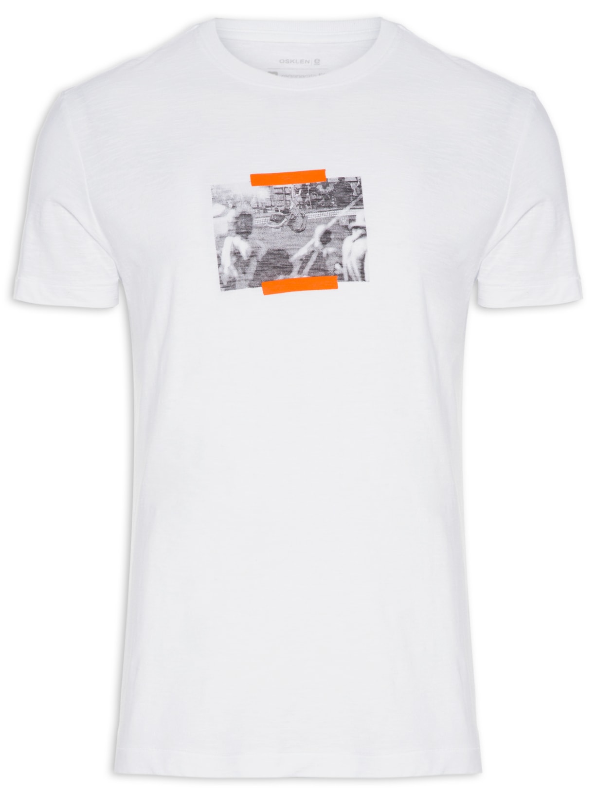 Camiseta Masculina Rough Laranja Skate - Branco