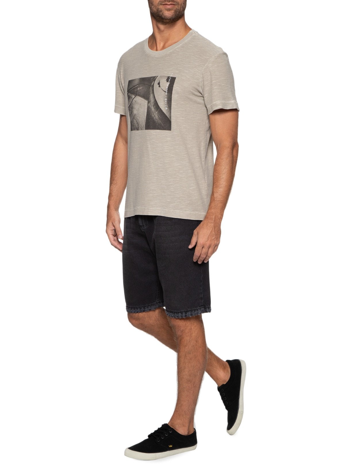 Camiseta Masculina Rough Skate Park Bege Osklen