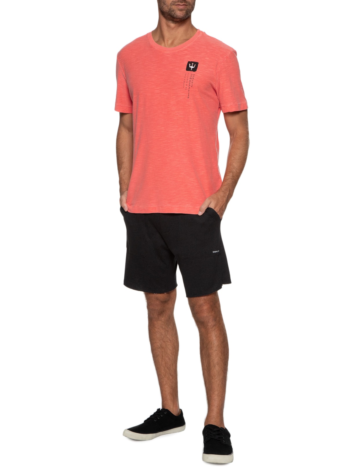 Camiseta Masculina Rough Tridente Sk8 Vermelho Osklen