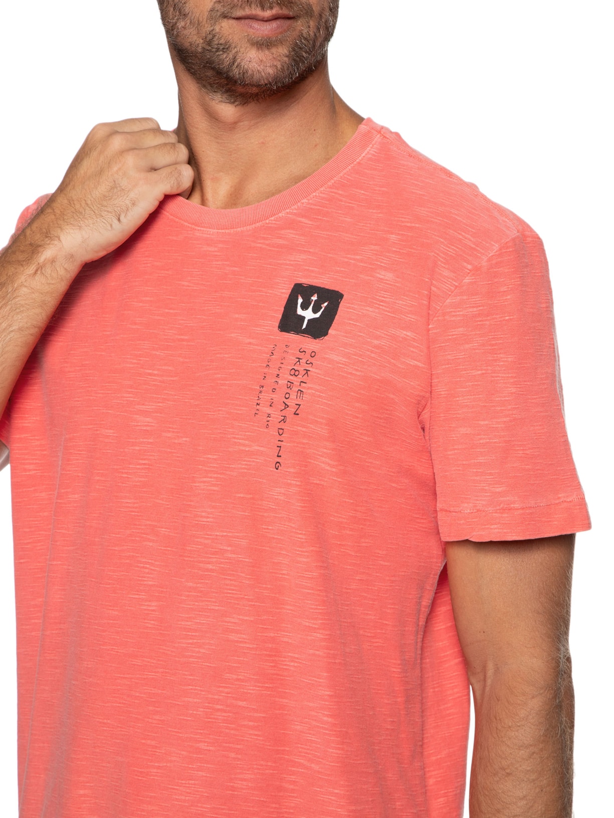 Camiseta Masculina Rough Tridente Sk8 Vermelho Osklen