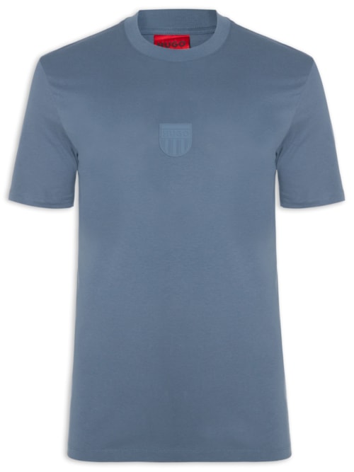 Camiseta Masculina Rubber Logo Crew Neck - Azul