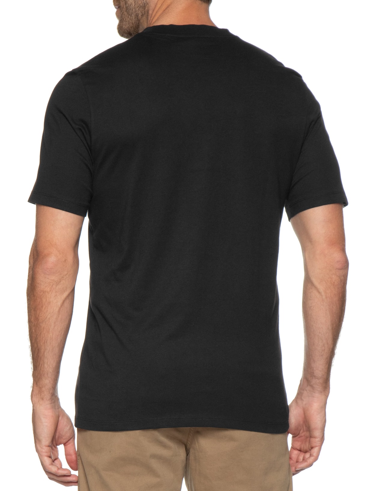Camiseta Masculina Rubber Logo Crew Neck Preto Hugo