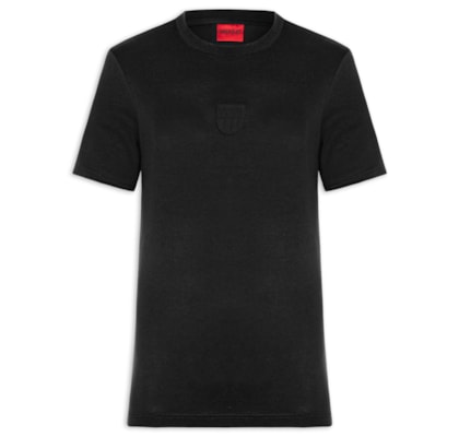 Camiseta Masculina Rubber Logo Crew Neck - Preto