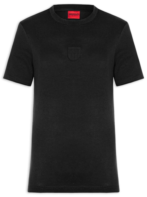 Camiseta Masculina Rubber Logo Crew Neck - Preto