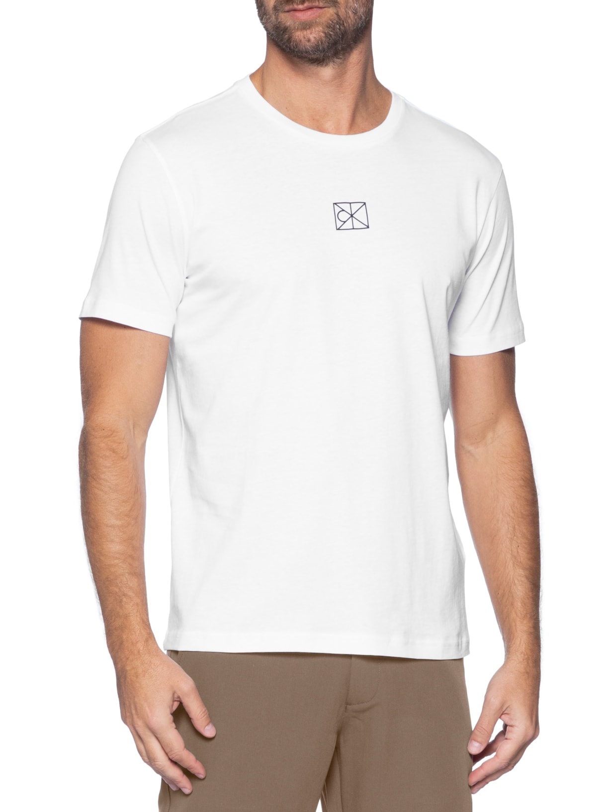 Camiseta Masculina Rubber Patch AOP Branco Calvin Klein - White Label