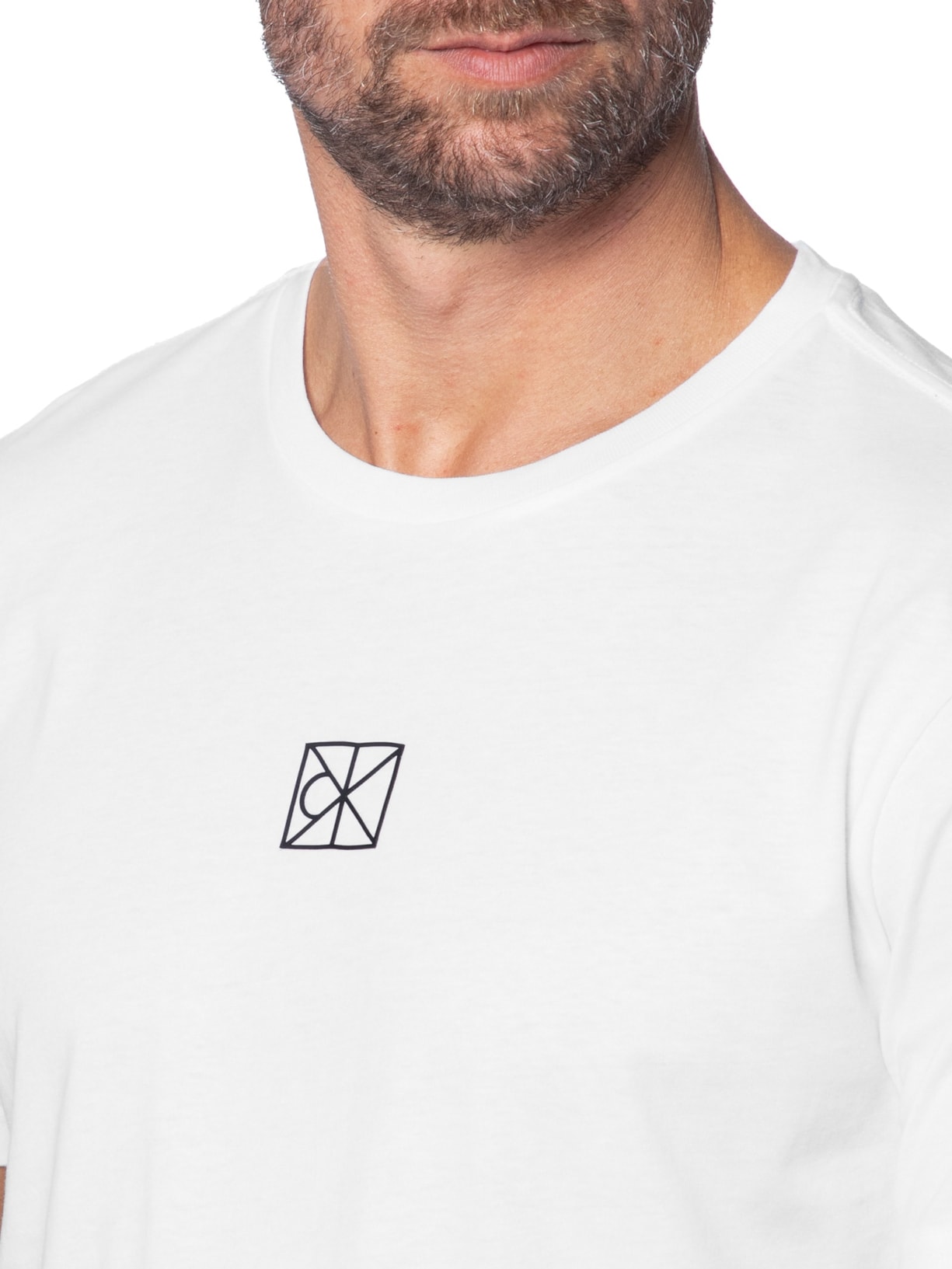 Camiseta Masculina Rubber Patch AOP Branco Calvin Klein - White Label