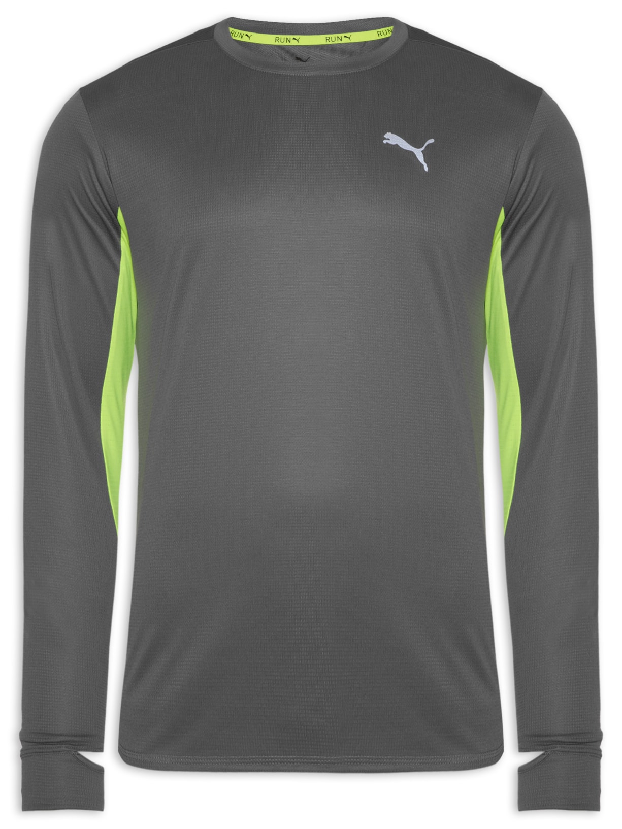 Camiseta Masculina Run Favorite Ls Tee Cinza Puma