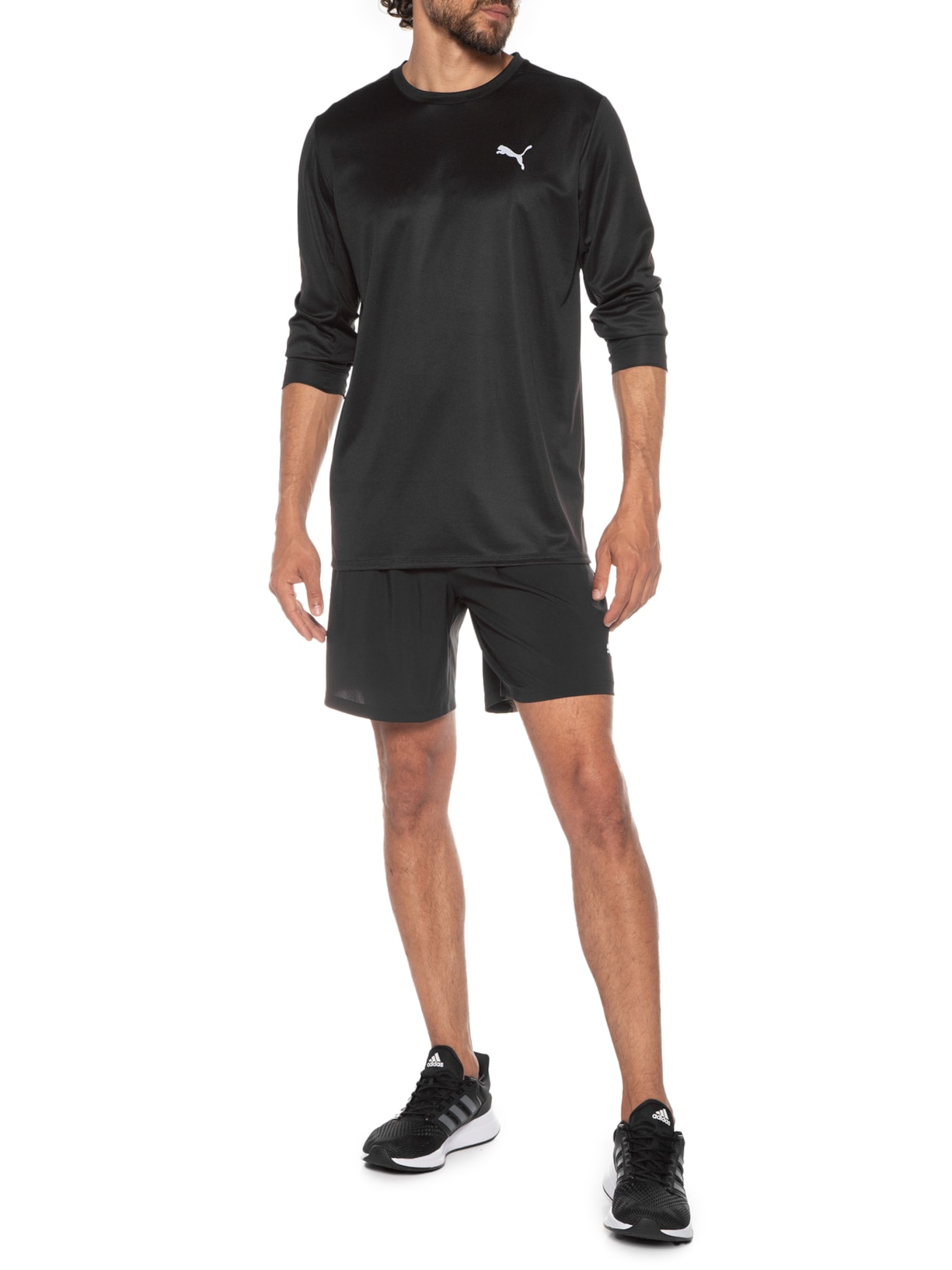 Camiseta Masculina Run Favorite Ls Tee Preto Puma