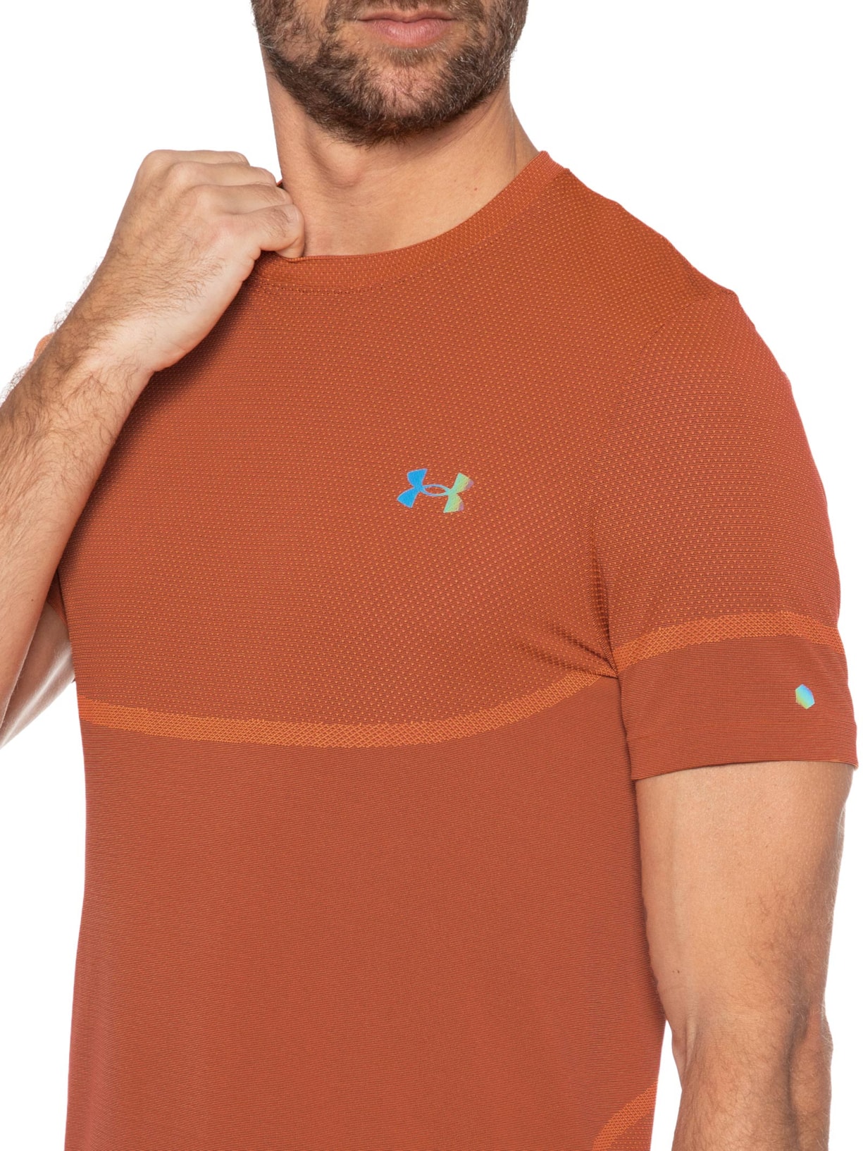 Camiseta Masculina Rush Seamless Laranja Under Armour