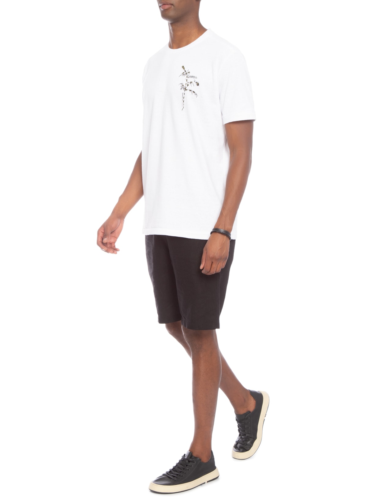 Camiseta Masculina Rustic Eco Mini Leaf Branco Osklen