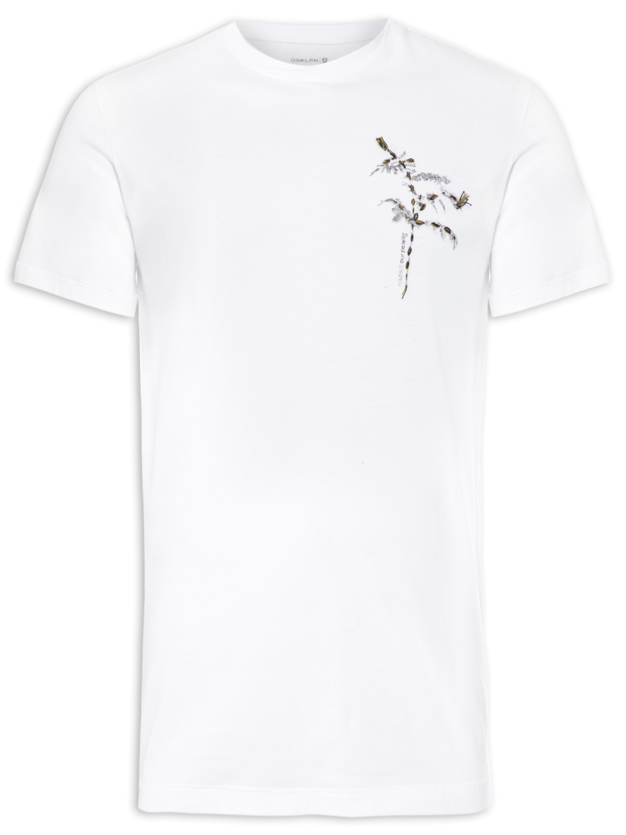 Camiseta Masculina Rustic Eco Mini Leaf Branco Osklen