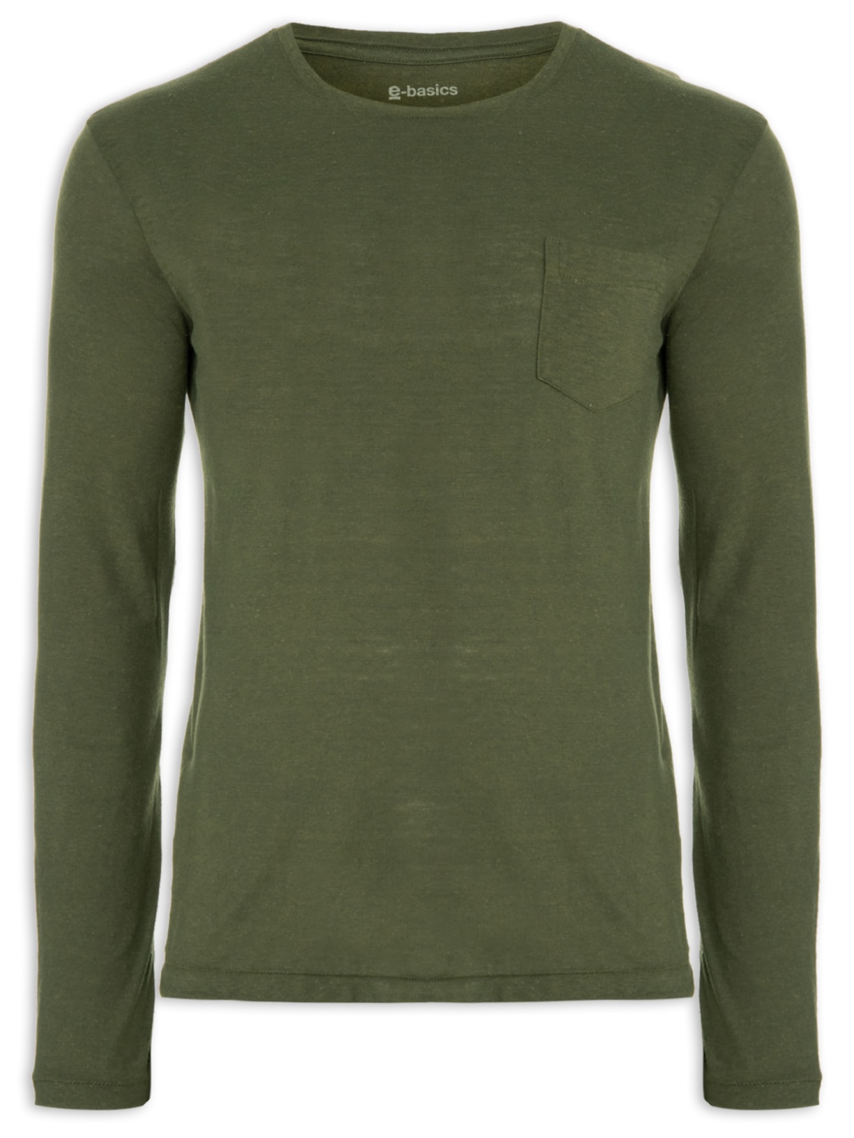 Camiseta Masculina Rustic Pocket E-basics Ml Ii - Verde