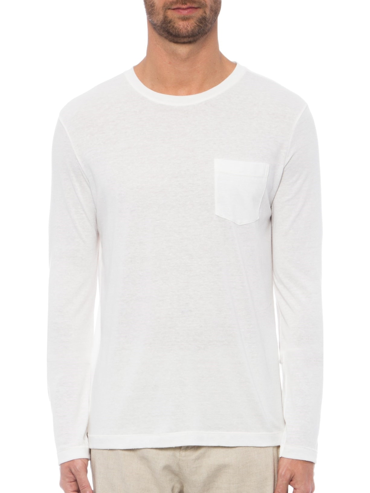 Camiseta Masculina Rustic Pocket E-Basics Off White Osklen