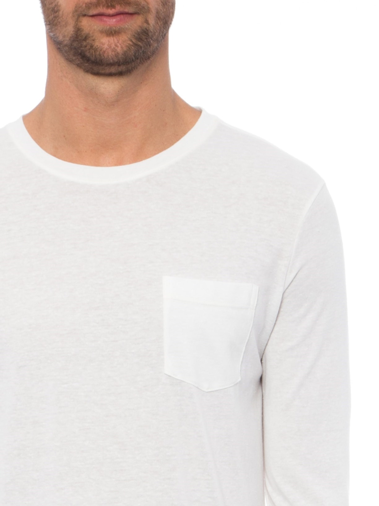 Camiseta Masculina Rustic Pocket E-Basics Off White Osklen