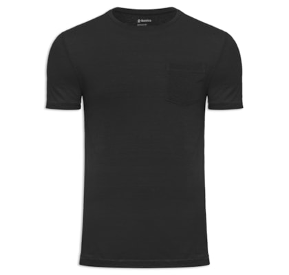 Camiseta Masculina Rustic Pocket E-Basics - Preto