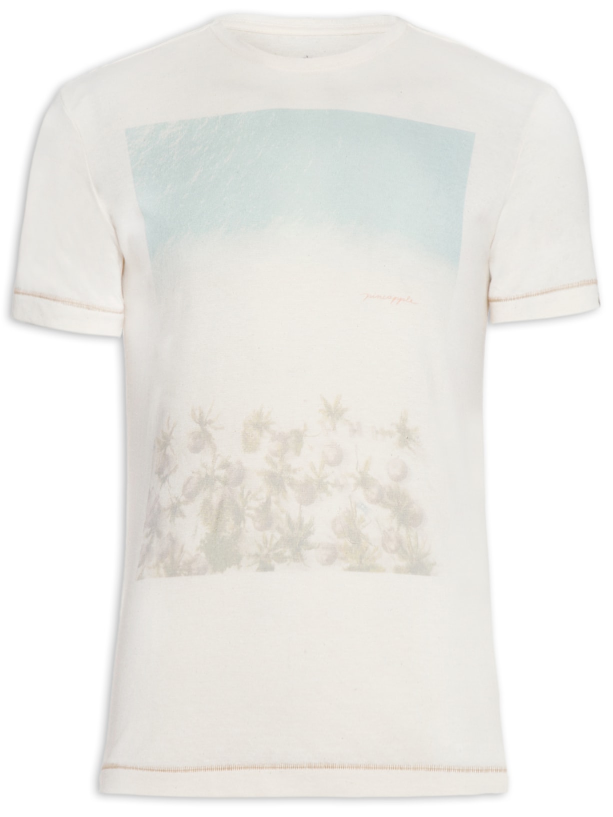 Camiseta Masculina Rustic Silkada Beach Foto - Off White