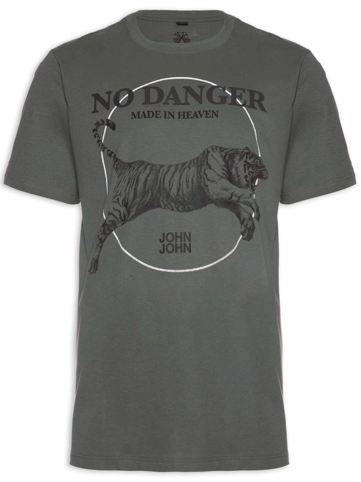 Camiseta Masculina Rx Tiger Circle Cinza John John
