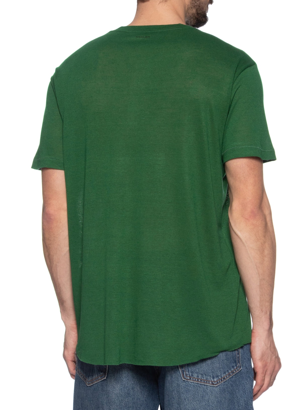 Camiseta Masculina Samba Light Linen Mc Verde Osklen