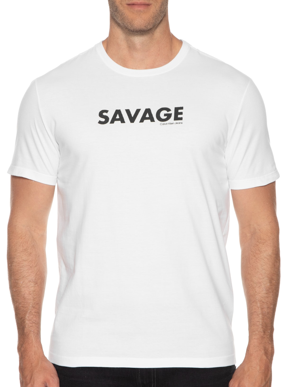 Camiseta Masculina Savage Branco Calvin Klein Jeans