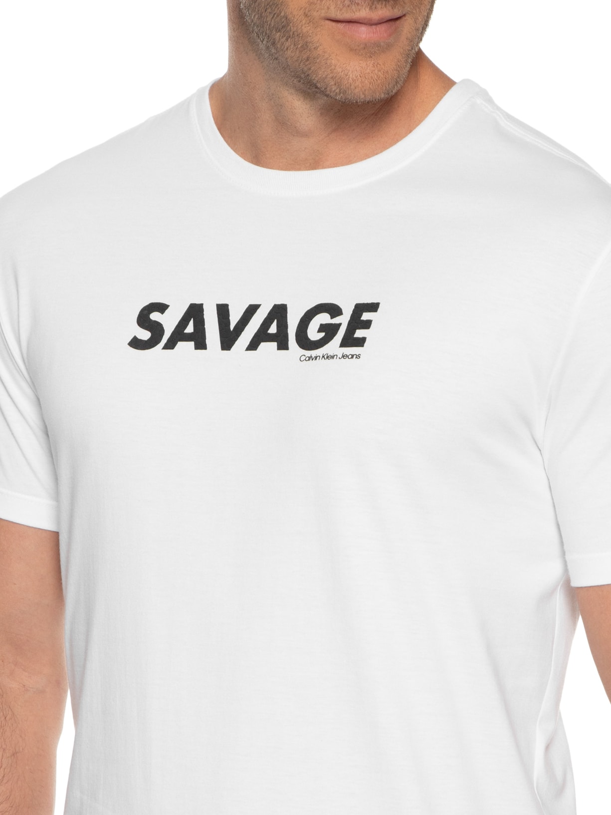 Camiseta Masculina Savage Branco Calvin Klein Jeans