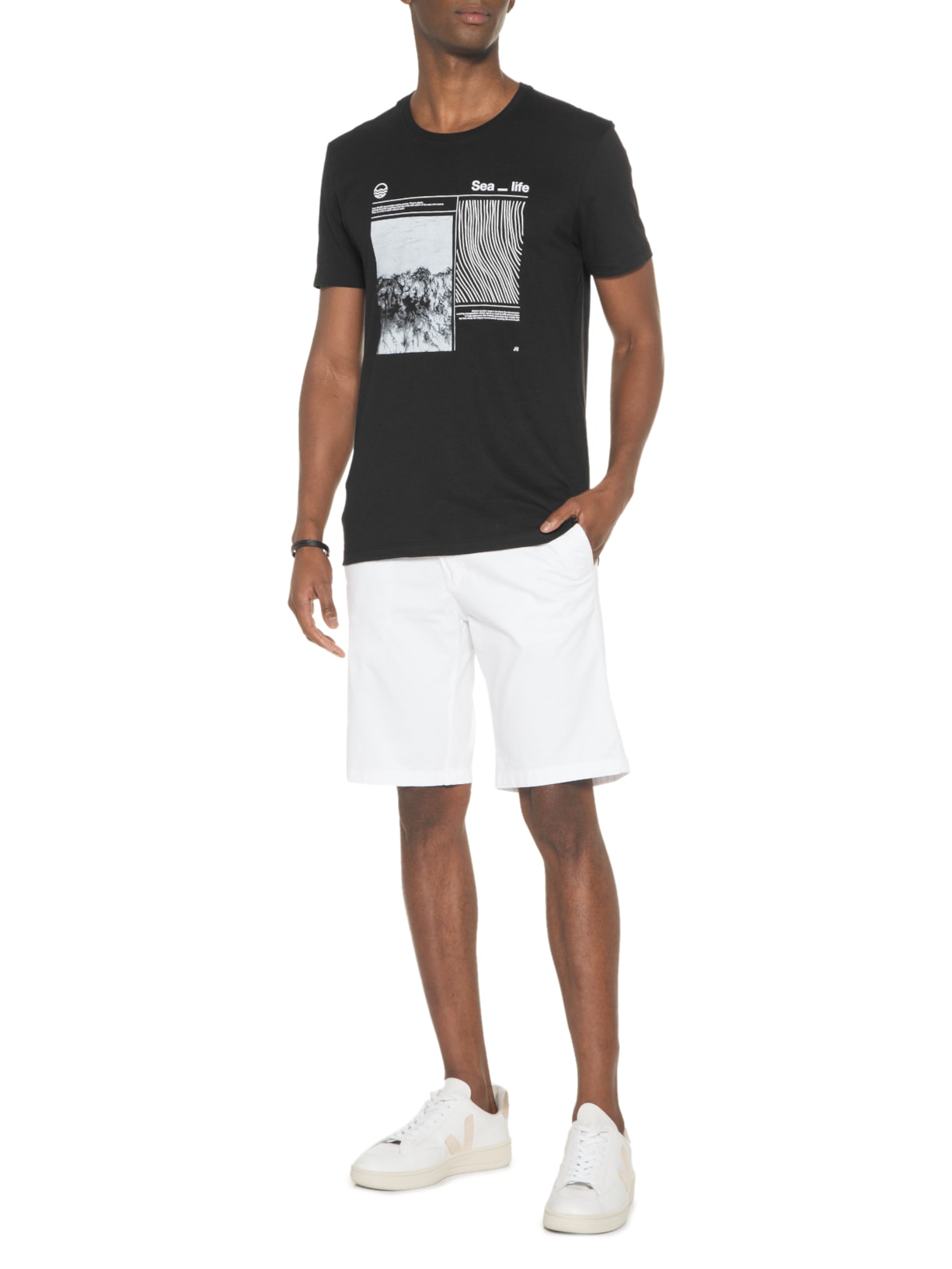 Camiseta Masculina Sea Life Preto Jab