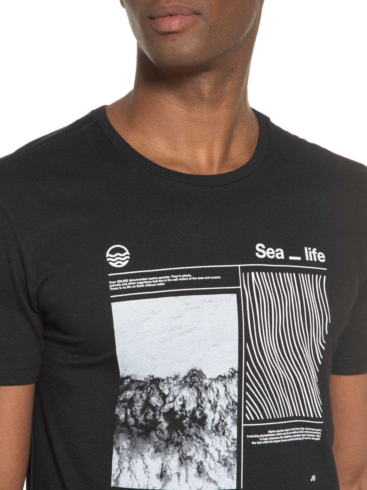 Camiseta Masculina Sea Life Preto Jab