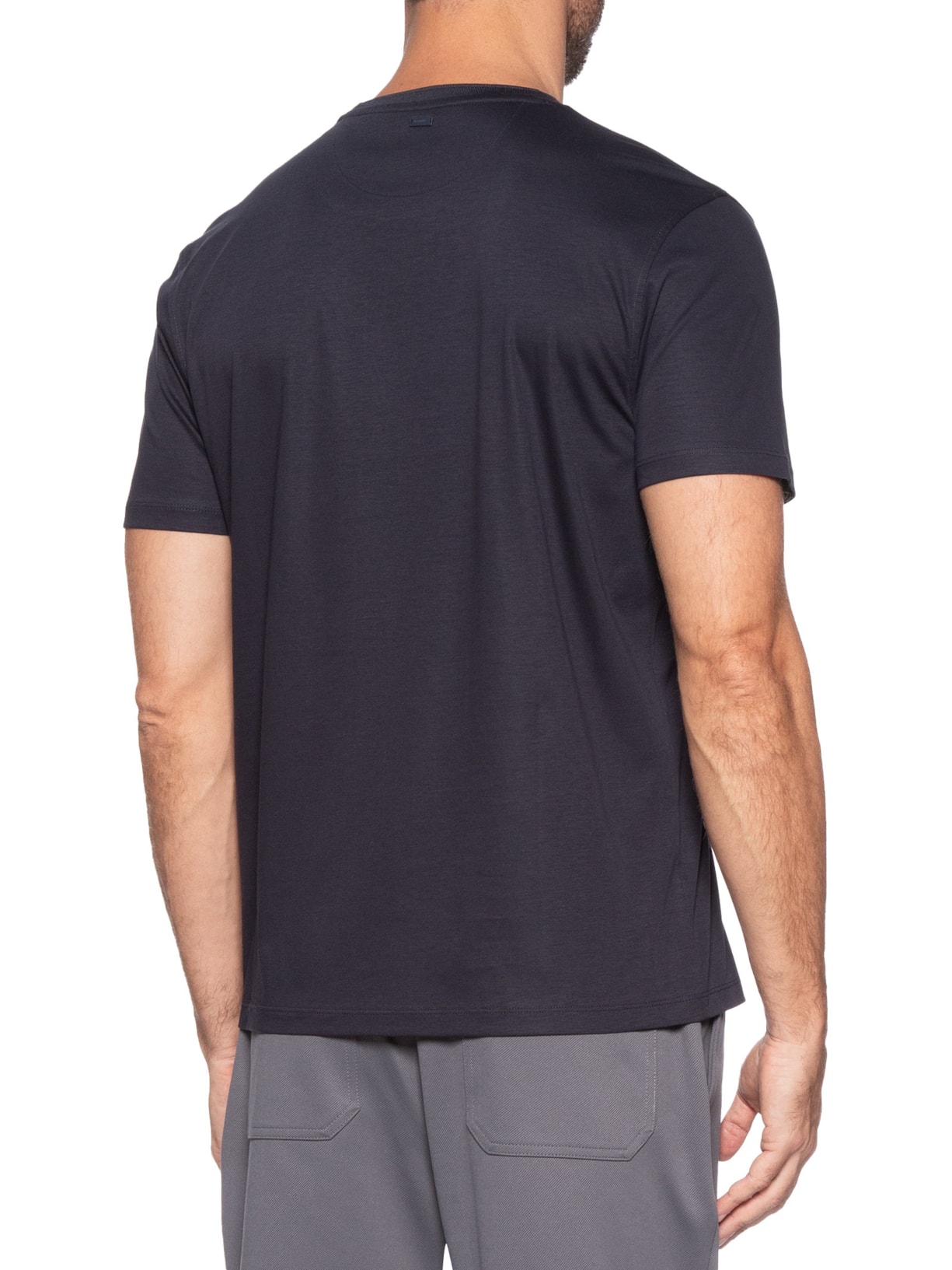 Camiseta Masculina Seda Com Modal Azul Aramis
