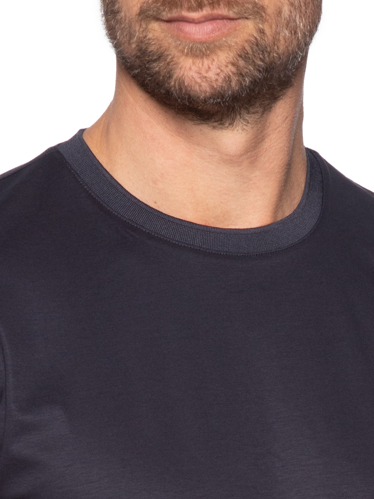 Camiseta Masculina Seda Com Modal Azul Aramis