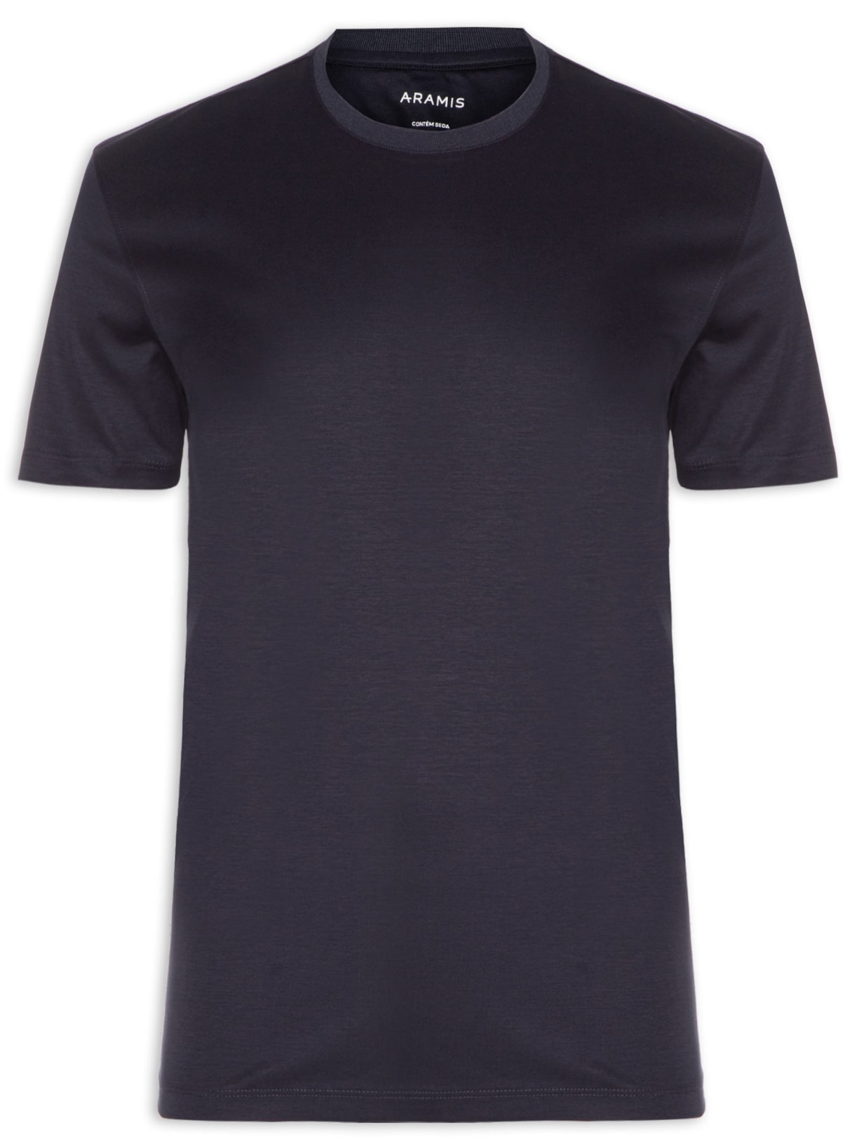 Camiseta Masculina Seda Com Modal Azul Aramis