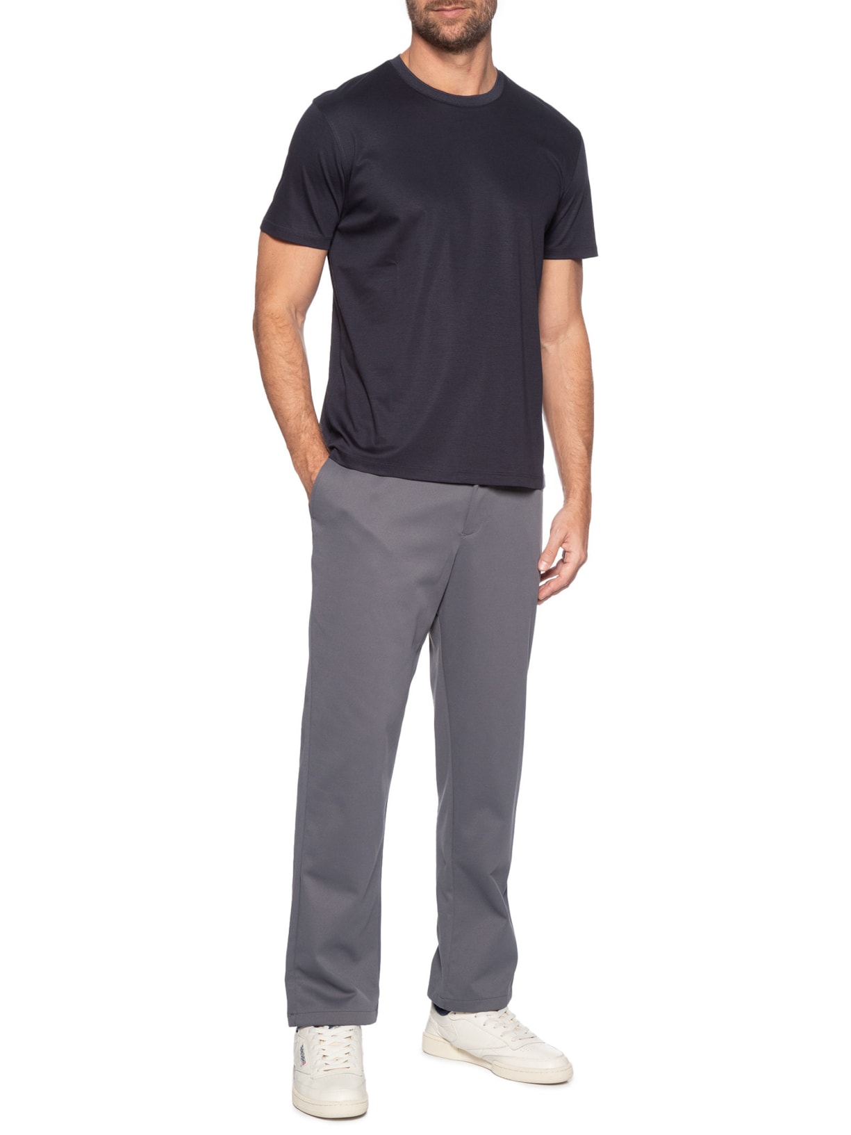 Camiseta Masculina Seda Com Modal Azul Aramis