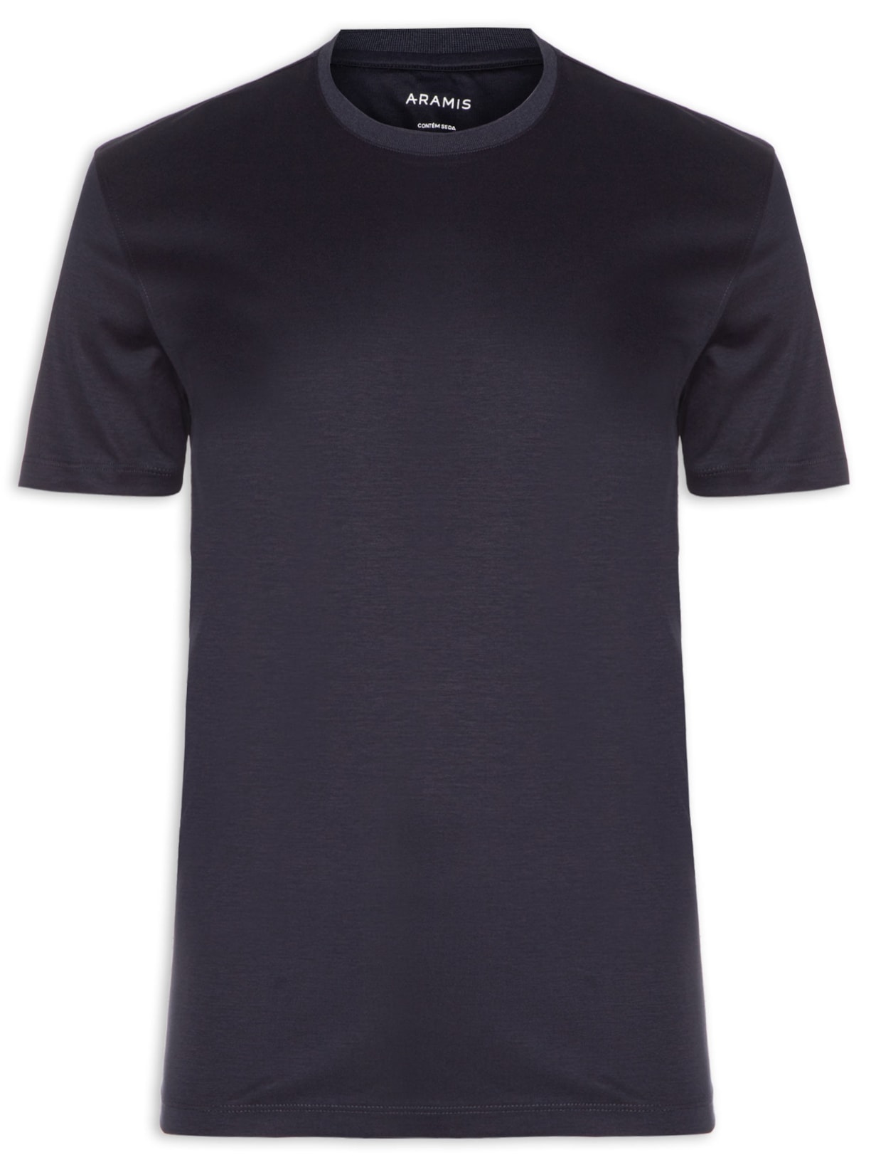 Camiseta Masculina Seda Com Modal Azul Aramis