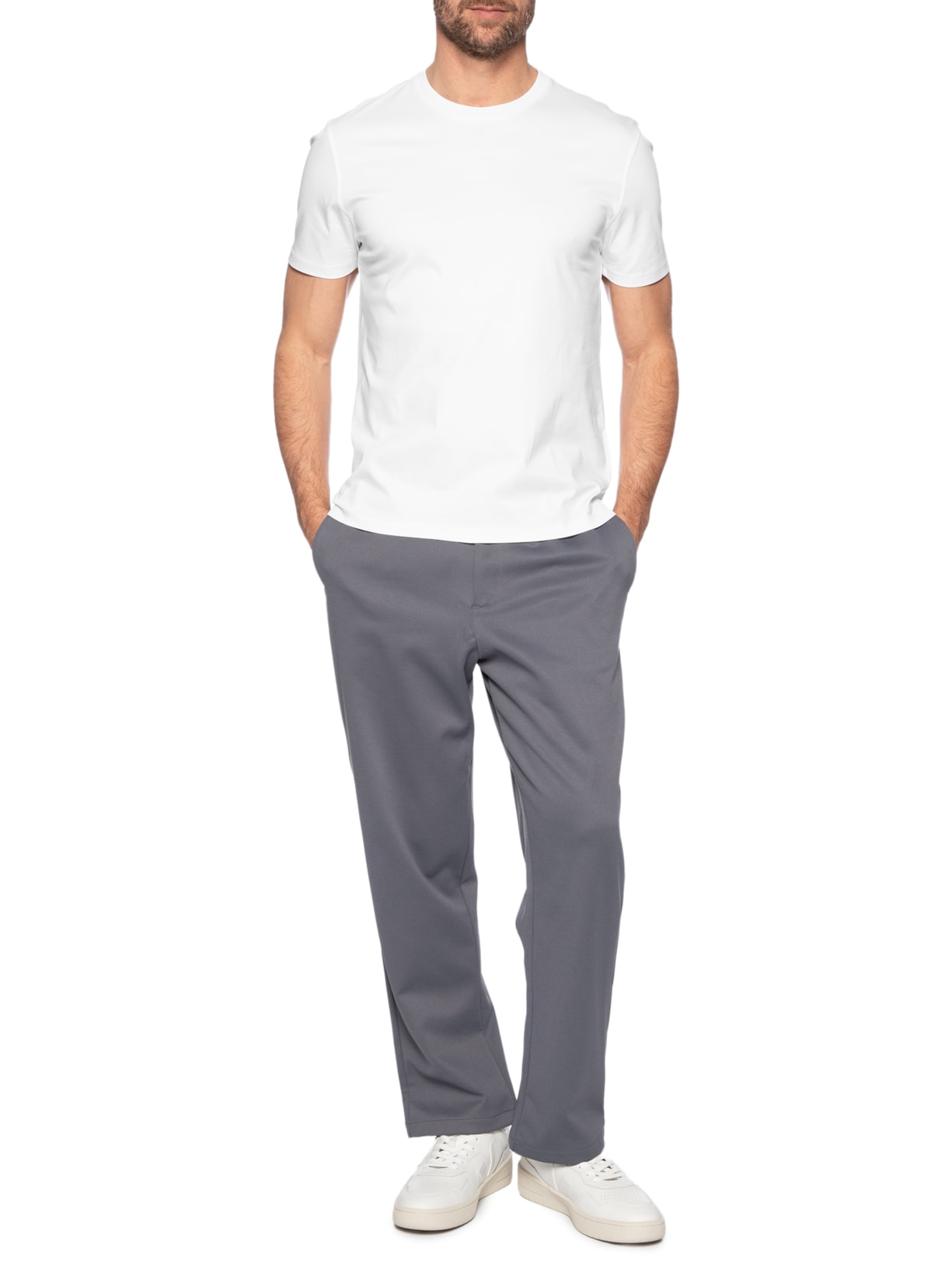 Camiseta Masculina Seda Com Modal Branco Aramis