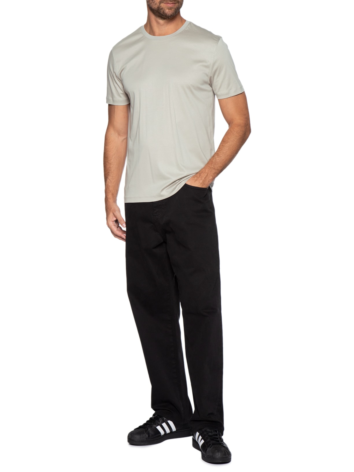 Camiseta Masculina Seda Com Modal Cinza Aramis