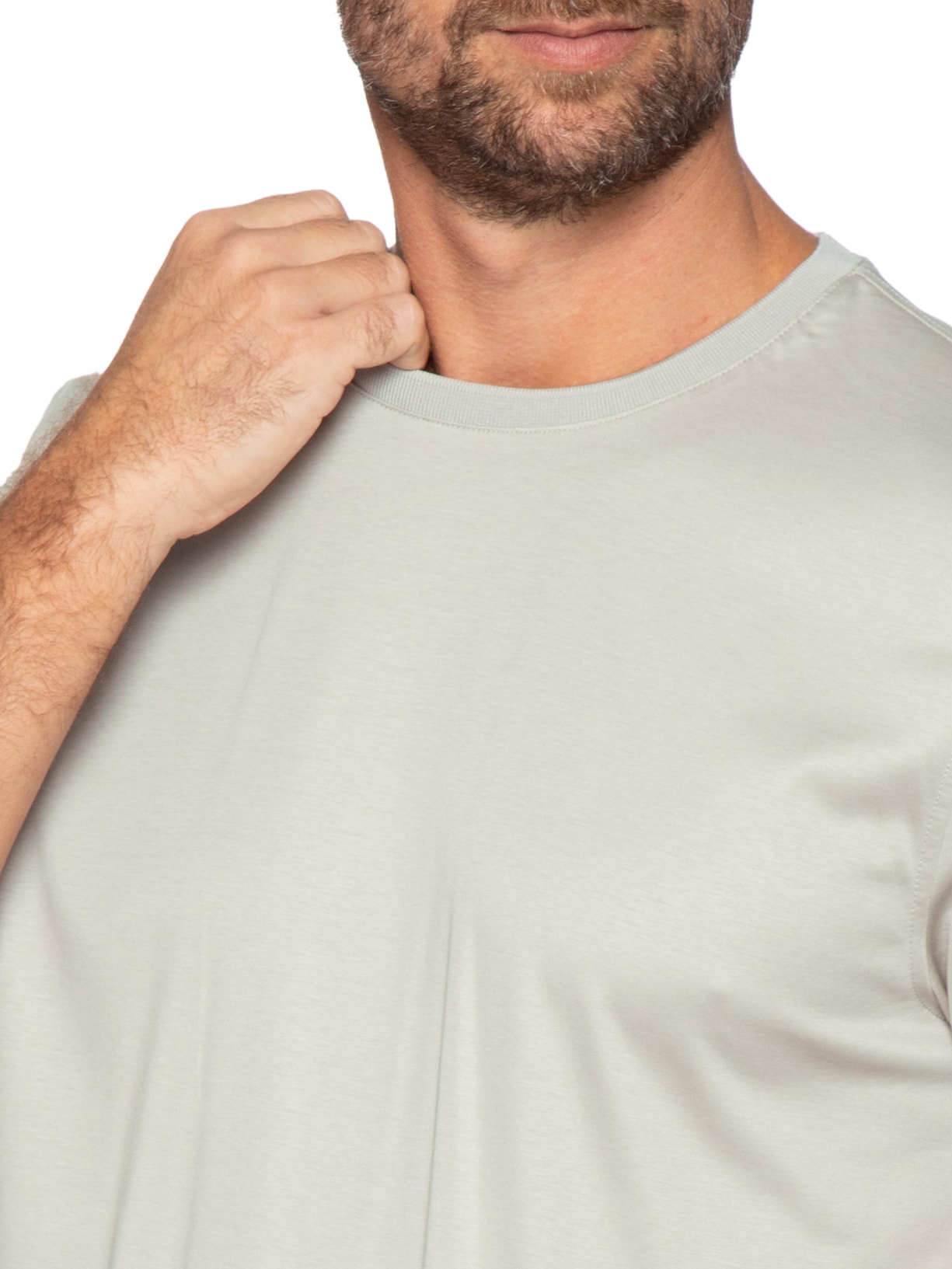 Camiseta Masculina Seda Com Modal Cinza Aramis