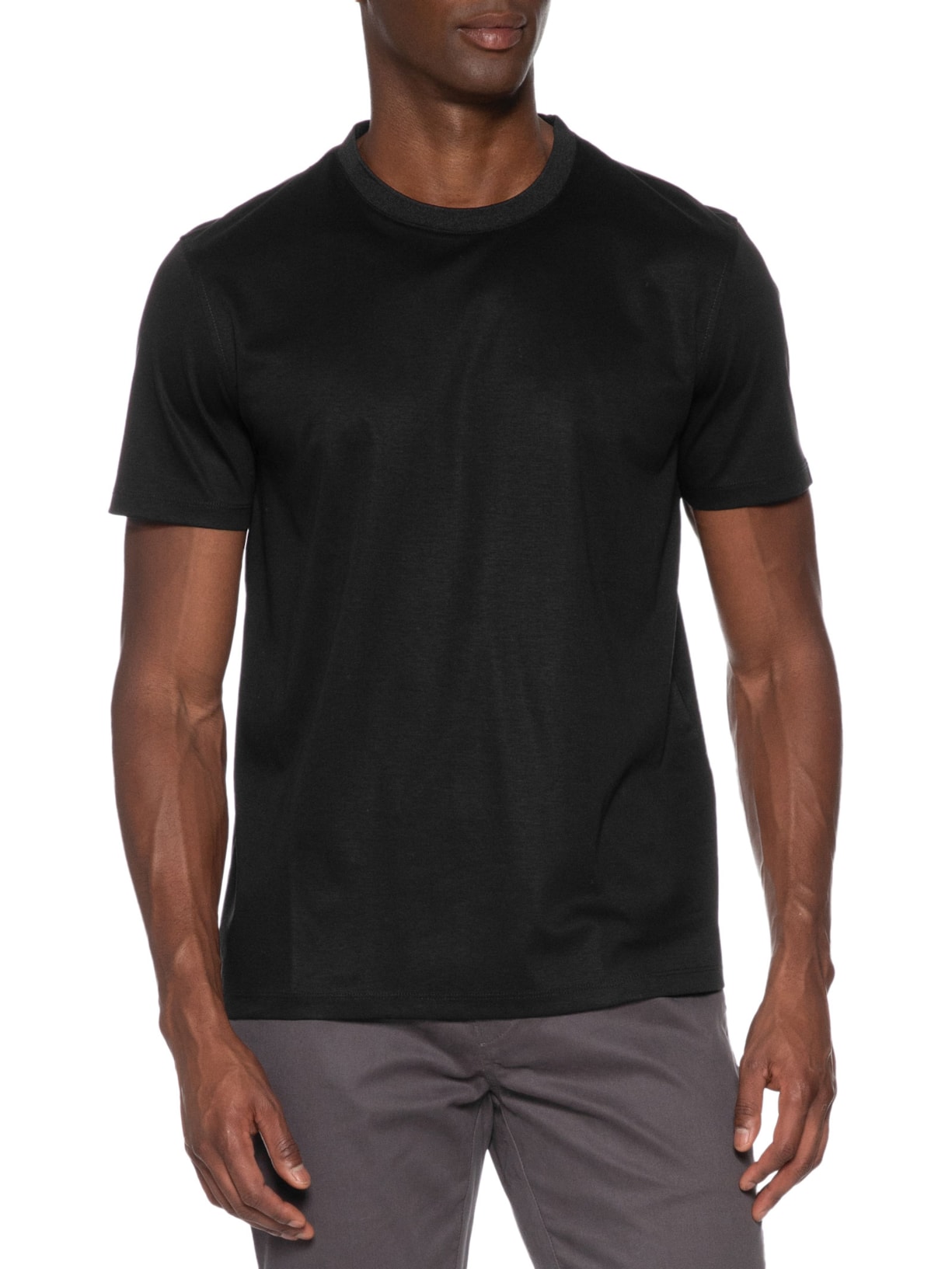 Camiseta Masculina Seda Com Modal Preto Aramis