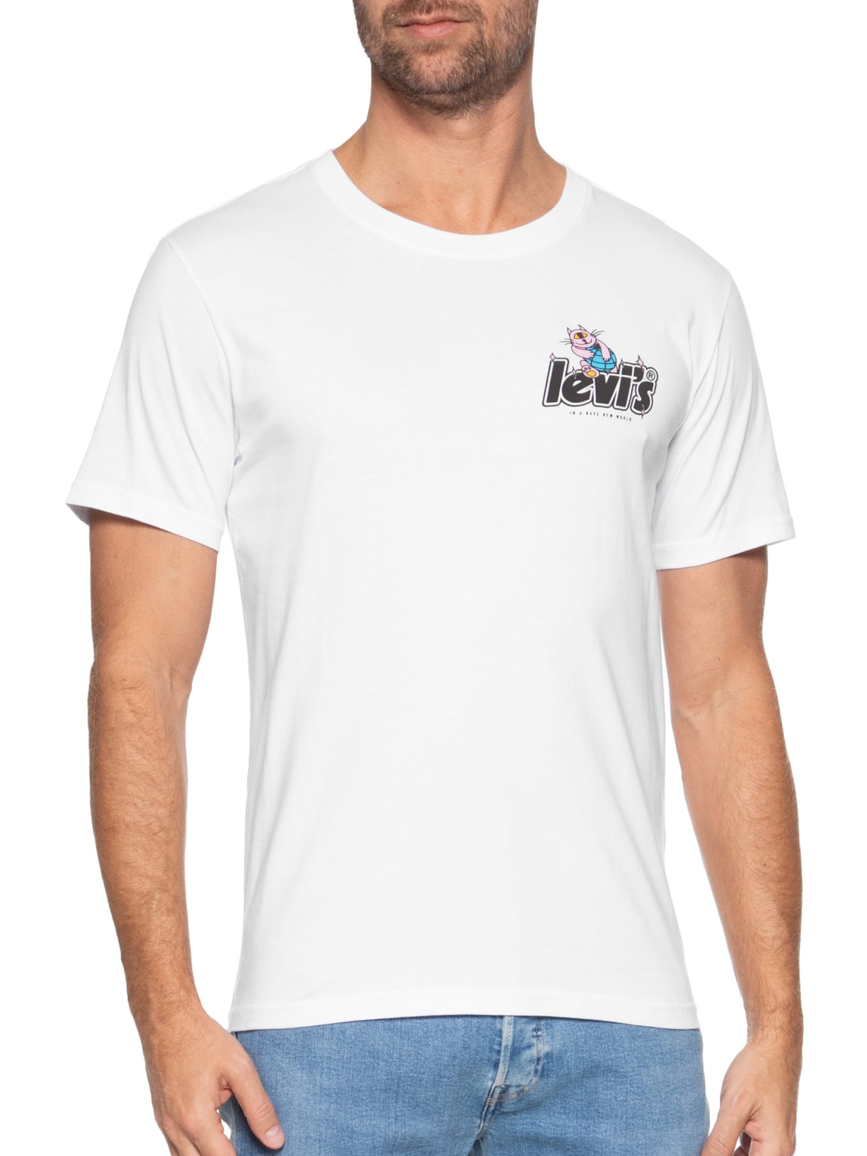 Camiseta Masculina Set-In Neck Branco Levi's